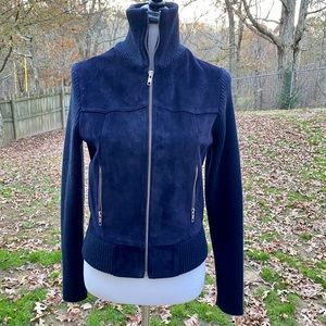 Bdg navy Suede jacket sweater sleeves Vintage